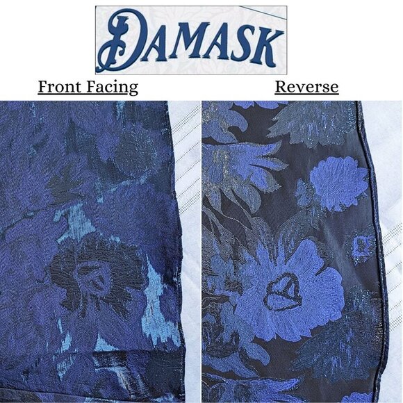NWT BHLDN Aidan Mattox Midnight Blue Damask Godet Halter Luxe Mermaid Gown Sz 4 - Picture 2 of 9